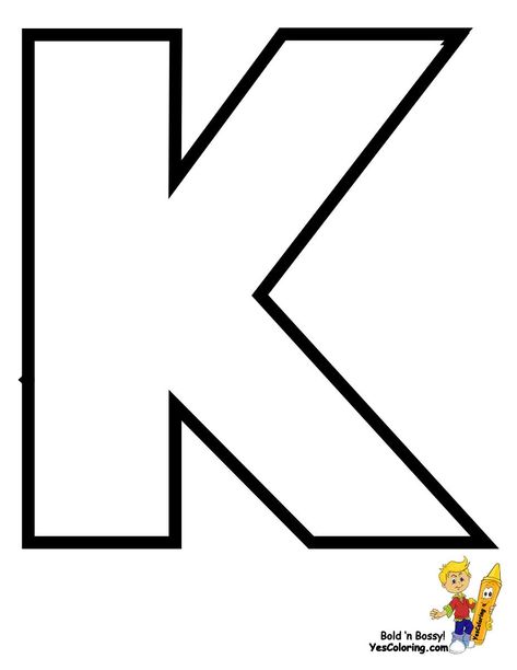 Letter K Printable, K Coloring Pages, Letter K Crafts, Alphabet Colouring, Letter A Coloring Pages, Shape Coloring Pages, Coloring Letters, Printable Christmas Coloring Pages, Printable Alphabet Letters