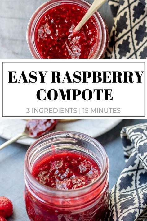 Raspberry Compote Recipe, Pancakes On A Stick, Veggie Desserts, Raspberry Compote, Pantry Recipes, Compote Recipe, Cheesecake Toppings, Frozen Raspberries, Berry Compote