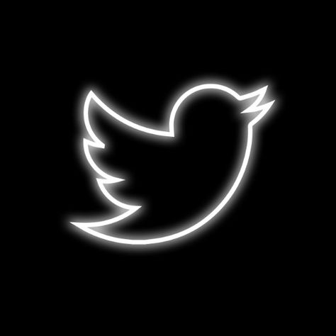 Twitter Logo Black, Black And White Neon App Icons, Twitter Black Icon, Neon White Wallpaper, Neon Tiktok Icons, Neon White App Icons, Glowing App Icon, Halloween Phone Aesthetic, Scream Phone