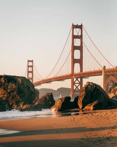 The Golden Gate Bridge from Marshall's Beach, San Francisco, California Golden Gate Bridge Photography, Beach San Francisco, San Francisco Golden Gate Bridge, The Golden Gate Bridge, Hotel Motel, Posters Framed, Image House, City Skyline, Golden Gate