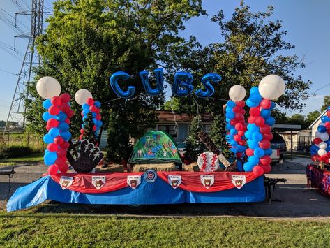 Sport Float Ideas For Parade, Sports Floats For Parade, Baseball Float Ideas Parade, Parade Float Ideas Baseball, Floats For Parade, Baseball Parade Float, Christmas Office Decor Ideas, Tball Coach, Parade Float Diy