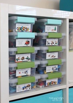 Lego Storage Organization, Baby Room Storage, Lego Organization, Lego Kits, Baby Room Diy, Storage Labels, Lego Table, Playroom Storage, Lego Room