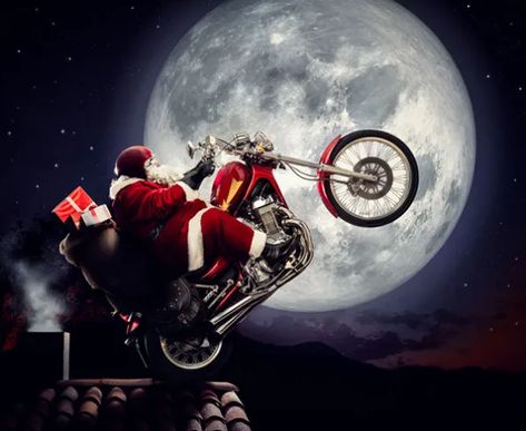 Hilarious Christmas Poems, Just For Bikers - Vagabondesss.com Santa Claus Pictures, Motorcycle Christmas, Christmas Contests, Harley Davidson Artwork, Santa Art, Creepy Christmas, Christmas Poems, Biker Art, Crochet Christmas Decorations