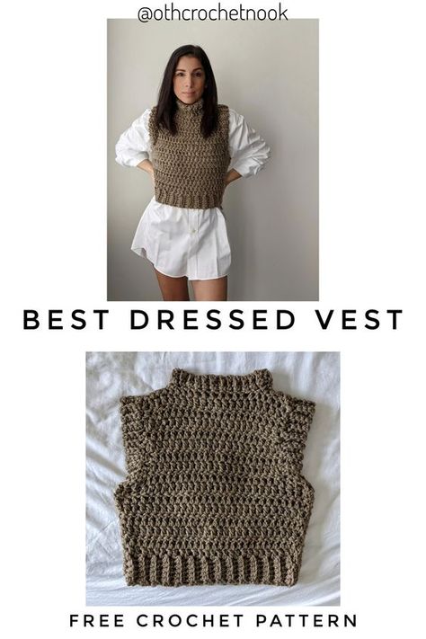 Crochet Sweater Vest, Vest Pattern Free, Tops Pattern, Gilet Crochet, Crochet Vest Pattern, Mode Crochet, Cozy Crochet, Diy Vetement, Crochet Fashion Patterns