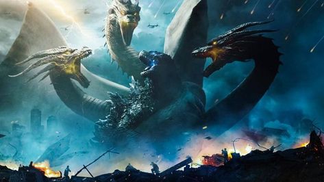 Godzilla versus King Ghidorah Godzilla Wallpaper Hd 4k, Ghidorah Wallpaper, Godzilla Vs King Ghidorah, King Kong 1933, Godzilla Movie, Godzilla King Of The Monsters, King Kong Vs Godzilla, Film Marvel, King Ghidorah