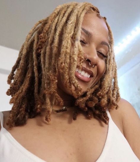 Brown Locs With Blonde Highlights, Locs Blonde, Brown Locs, Blonde Locs, Loc Appreciation, Dreadlocks Hair Care, Locs Styles, Beautiful Dreadlocks, Short Locs Hairstyles