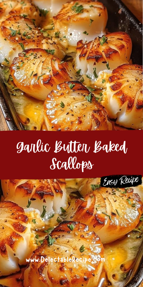 Garlic Baked Scallops, How To Bake Scallops In The Oven, Scallops Appetizer Recipes, Garlic Butter Baked Scallops Recipe, Bay Scallops And Shrimp Recipes, Scallops Recipe Air Fryer, Baked Shrimp And Scallops, How To Cook Scallops In Oven, Sauteed Shrimp And Scallops