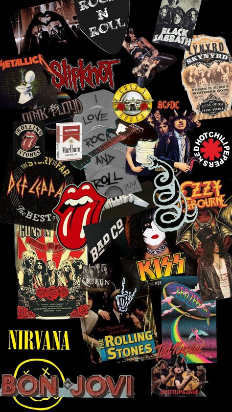 Trash Aesthetic, Iphone Wallpaper Rock, Rock Background, Rock N Roll Art, Music Collage, Old Rock, Metal Albums, Band Wallpapers, Emo Music