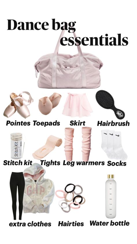 Ballet Bag Essentials, Dance Bag Essentials, Ballet Basics, Ballet Attire, Dance Class Outfit, Jazz Dance Outfits, Beginner Ballet, Dance Workout Routine, Dancer Lifestyle