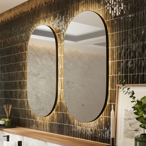 Oval Shape Mirror, Pill Mirror, Frame Bathroom Mirror, Latest Bathroom Trends, Oval Mirror Bathroom, Shape Mirror, Bathroom Wall Hanging, Latest Bathroom, Landscape Products