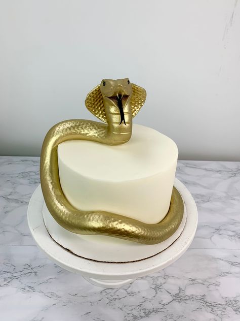 Cobra Cake, Snake Cake, Snake Cakes, Sweet Cups, Sculpted Cakes, Cute Snake, Animal Cakes, Cake Decorating Designs, Gold Snake