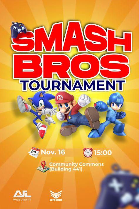 Gear up for an epic gaming experience. Join us at the Community Commons on November 16 and be part of the action!🕹️🔥 Dorm Events, Smash Bros Tournament, Smash Bros, The Battle, The Community, Join Us, Gaming