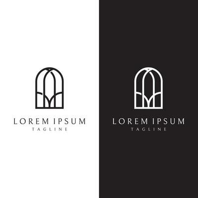 Window Logo Design Ideas, Window Logo Design, Arch Branding, Arch Logo Design, Cafe Logos, Window Logo, Church Logo Design, Abstract Logo Design, Door Logo