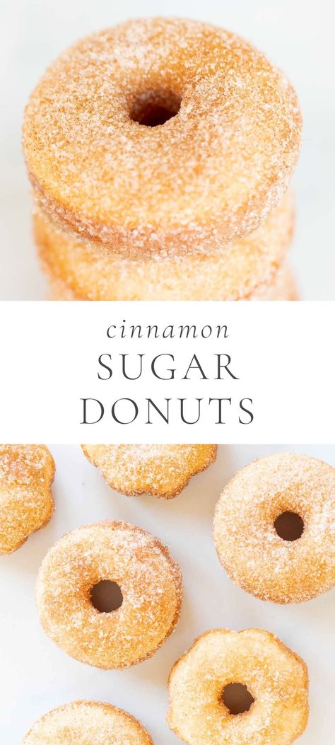 Doughnuts Recipe Baked, Baked Cinnamon Donut Recipes, Easy Cake Doughnut Recipe, Bake Donuts Recipe Easy, Homemade Doughnut Recipe Baked, Best Baked Donuts With Donut Pan, Cinnamon Sugar Doughnut Recipe, Homemade Cake Donuts Recipe Baked, Baked Cinnamon Sugar Donuts Recipe