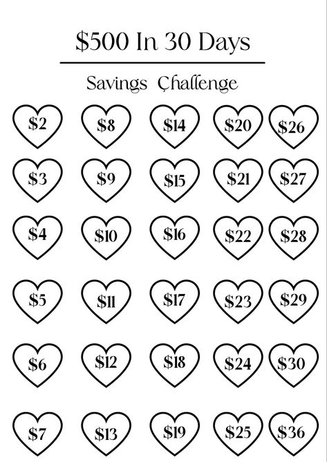 Welcome to Savings Shenanigans! We're thrilled you're starting your savings journey with us. Our $500 in 30 Days Savings Challenge is perfect for those on a limited budget. Save daily by coloring in the icon of the amount you choose to save, or save weekly by picking and coloring 7 amounts. If you prefer biweekly savings, follow the same steps. Need more than 30 days? No problem--customize the plan to fit your needs.  Disclaimer: This is a digital product designed for A6 binders. Simply purchase 500 In 30 Days, Savings Challenge Low Income, Low Income Savings Challenge, Saving Money Chart, Money Chart, Money Saving Methods, Money Budget, Saving Plan, Money Saving Techniques