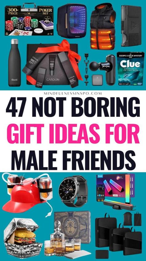 Mens Gift Guide Christmas, Gifts For Male Friends, Classy Gift Ideas, Guy Friend Gifts, Male Friends, Affordable Christmas Gifts, Gifts For Guys, Creative Christmas Gifts, Wishes For Friends