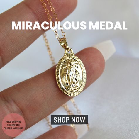 St Catherine Laboure, Catherine Laboure, Mary Jewelry, Miraculous Medal Necklace, Medal Jewelry, Catholic Bracelet, Catholic Company, Mary Necklace, Catholic Necklace