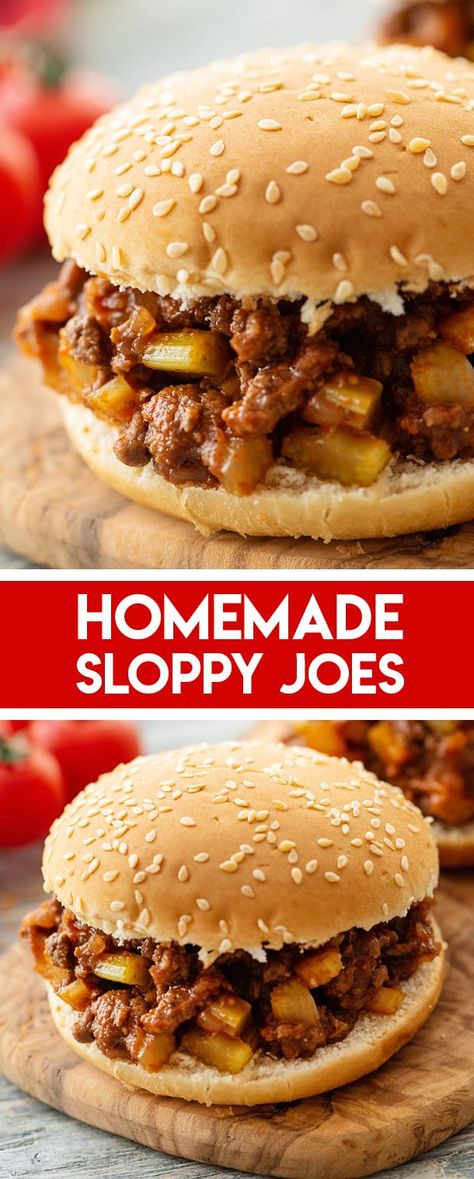 Homemade Sloppy Joes are a hearty barbeque sandwich recipe that is a classic family favorite! This comfort food is a quick and easy 20 minute weeknight recipe that is great any time of the year. Old Fashioned Sloppy Joes, Barbeque Sandwiches, Homemade Sloppy Joes Recipe, Crock Pot Sloppy Joes, Homemade Sloppy Joe Sauce, Grilled Cheese Sloppy Joe, Sloppy Joe Recipe Easy, Homemade Sloppy Joe Recipe, Sloppy Joes Sandwich