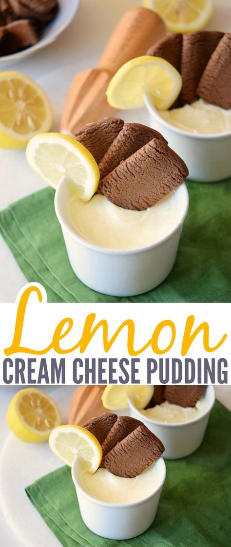 Grab your spoons, and prepare for a pudding indulgence! This Lemon Cream Cheese Pudding is smooth, tangy, light and creamy. This is one dreamy dessert! Cream Cheese Pudding, Brunch Meals, Dessert For One, Cheese Pudding, Tropical Desserts, Lemon Cream Cheese, Lemon Dessert, Custard Pudding, Lemony Snicket