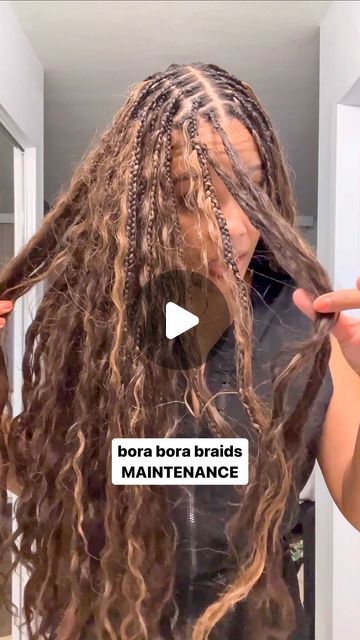 Bora Bora Braids Hairstyle, Braids For Latinas, Boho Mermaid Braids, Bora Bora Braids Human Hair, Messy Boho Braids, Bora Bora Braids, Long Hippie Hair, Bora Braids, Mermaid Braids