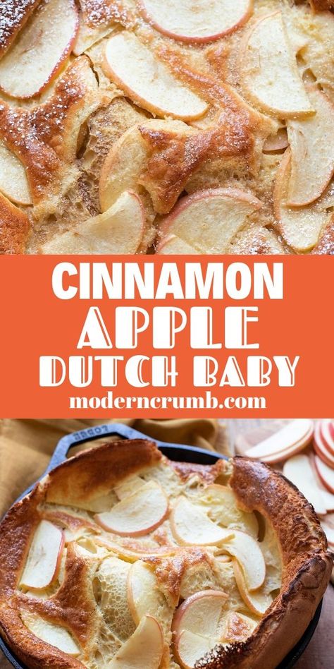 Apple Dutch Baby, German Apple Pancake, Dutch Baby Pancake Recipe, Dutch Baby Recipe, Baby Pancakes, Apple Breakfast, Dutch Baby Pancake, Apple Pancakes, Sourdough Baking