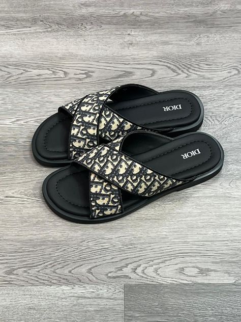 Dior Flip Flops, Dior Slides Men, Dior Slippers Women, Dioract Sandal, Black Christian Dior Slides, Cute Flip Flops, Mens Leather Sandals, Men Stylish Dress, Sneaker Heels