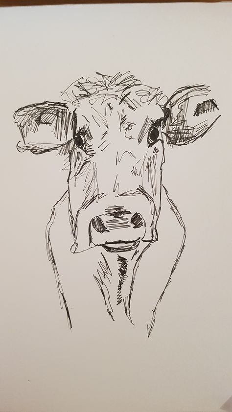 Cow farm yard animal art draw pen sketch Cow Art Sketch, Flower Pen Sketch, Cow Journal Ideas, Animal Pen Sketch, Cow Pen Drawing, Cow Getting Abducted Drawing, Fineliner Art, Cow Drawing, Animal Pen