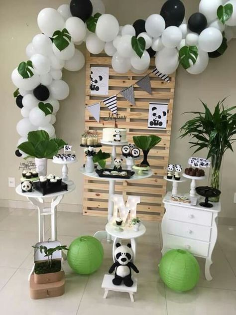 Birthday Panda Decoration, Panda Theme Decoration, Panda Decorations Party Birthday, Panda Theme Baby Shower Ideas, Panda Baby Shower Ideas, Panda Party Ideas, Panda Themed Birthday Party, Panda Birthday Party Ideas, Panda Theme Birthday