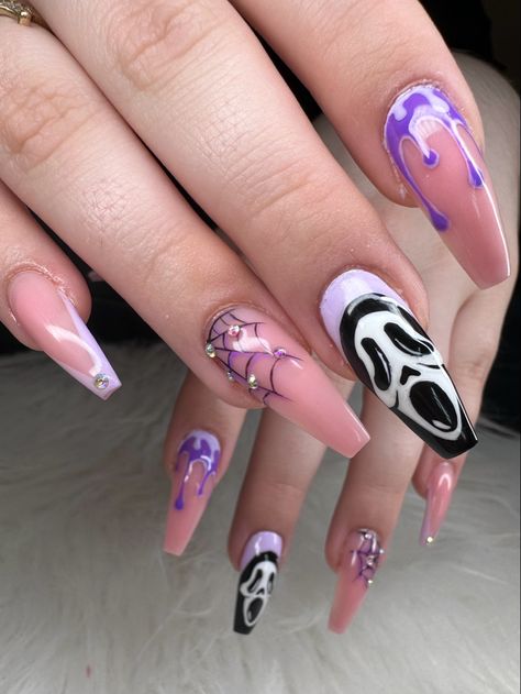 Purple bling SCREAM nails ✨ 💖 ✨ 💖 #tbaynails #nails #nailart #tbay #thunderbay Purple Scream Nails, Scream Nails, Themed Nails, Nails On Fleek, Nails Nailart, Nail Artist, Swag Nails, Glitter Nails, Nail Salon