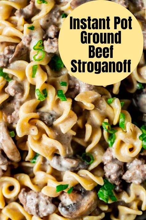 Crock Pot Ground Beef Stroganoff, Instant Pot Recipe With Ground Beef, Stroganoff Recipe Instant Pot, Beef Stroganoff Soup Instant Pot, Instant Pot Recipes Hamburger Meat, Instapot Beef Stroganoff, Instant Pot Beef Stroganoff Easy, Instant Pot Recipes Beef Stroganoff, Ground Beef Stroganoff Instant Pot