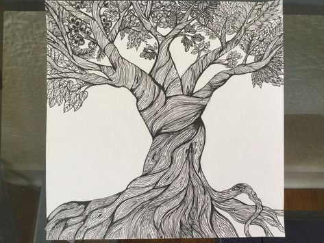 #tree #treeoflife #ink #zentangle #art #sketchbook #leaves #nature Zentangle Tree, Tree Zentangle Pattern, Zentangle Tree Of Life, Tree Drawing Pen, Zentagle Drawing Tree, Plant Zentangle, Biro Art, Zantangle Art, Crow Painting