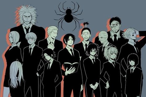 Hunter X Hunter Fantom Troupe, Fantom Troupe, Spider Hunter X Hunter, Hunter X Hunter Spider, Hunter Spider, Book Cover Art Design, Phantom Troupe, Hxh Characters, Hunter Anime