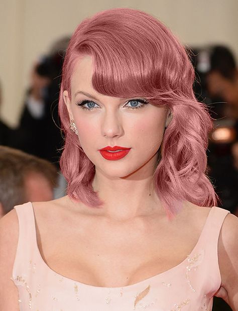 And this sweetheart pink. | 12 Ways Taylor Swift Could Dye Her Hair Like A Magical Unicorn Ats Wallpaper, Taylor Swift Red Lipstick, Taylor Swift Makeup, Sketchbook Practice, Taylor Swif, Taylor Swift Red, Shades Of Blonde, Dirty Blonde, Zooey Deschanel