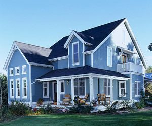 Timber Verandah, House With Blue Roof, Front Porch Design Ideas, Blue Farmhouse, Porch Design Ideas, Wraparound Porch, Home Exteriors, Exterior Wall Tiles, Building A Porch