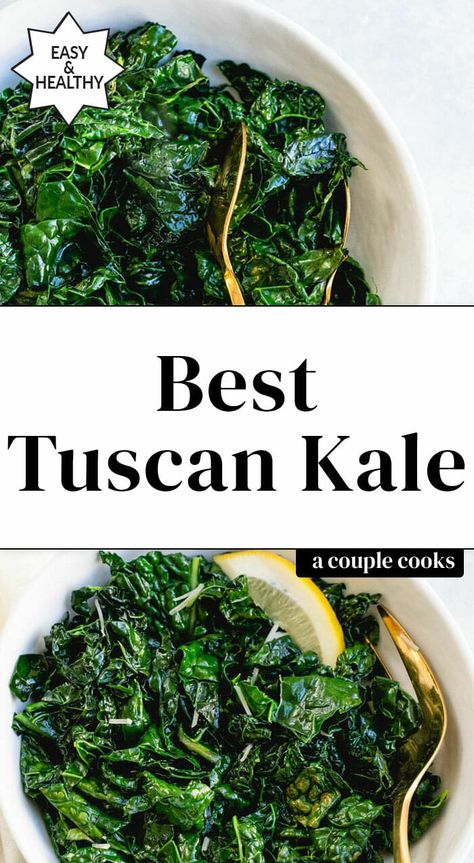 Kale Recipes Sauteed, Lacinato Kale Recipe, Dinosaur Kale, Tuscan Kale, Kale Chips Baked, Kale Recipe, A Couple Cooks, How To Cook Kale, Tuscan Soup