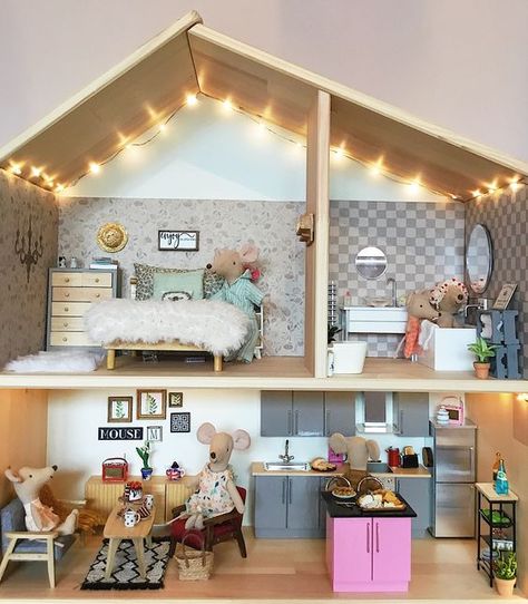 11 Ikea FLISAT Dollhouse Hacks That Are Utterly Gorgeous - james and catrin Ikea House Shelf, Ikea Maileg House, Maileg Ikea House, Maileg Ikea Dollhouse, Ikea Dolls House Hack, Ikea Dollhouse Hack, Ikea Dolls House, Ikea Doll House, Dollhouse Hacks