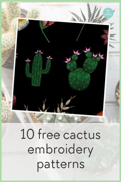 Embroidery Designs Cactus, Succulent Embroidery Pattern Free, Cactus Embroidery Pattern Free, Cactus Embroidery Designs, Cactus Embroidery Pattern, Embroider Clothes, Embroidery Cactus, Back Stitch Embroidery, Embroidered Cactus