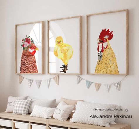 Chicken Nursery Theme, Farm Room Decor, Chicken Nursery, Farm Animal Nursery Decor, Baby 2024, Farm Prints, Daycare Decor, Farm Animal Nursery, Themed Kids Room