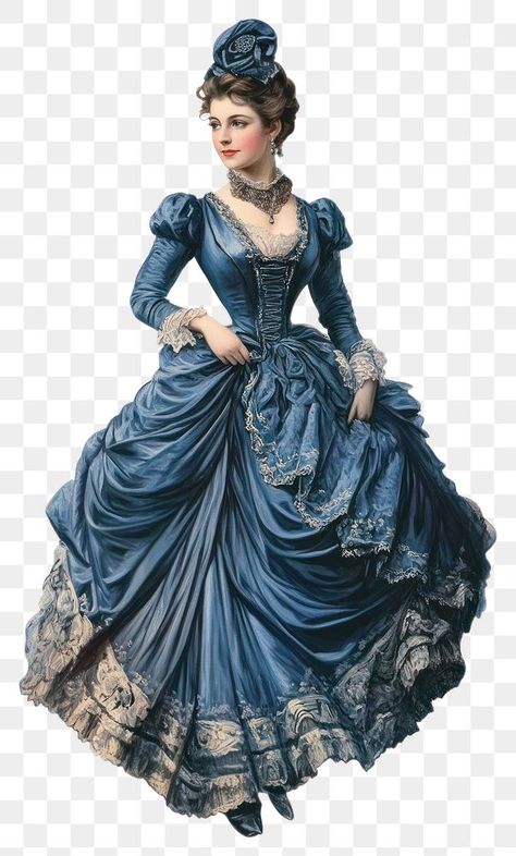 1888 Fashion, Darling Desi, Blue Victorian Dress, Confidence Aesthetic, Blue Dress Costume, Vintage Blue Dress, Dress Png, 1860s Fashion, 1890s Fashion