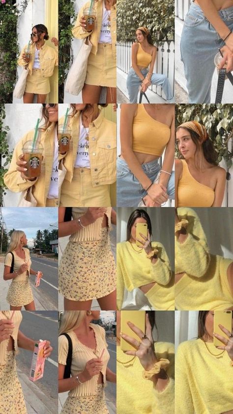 Mustard Yellow Outfit Women, Dark Yellow Outfit, Yellow Outfit Ideas Summer, Yellow Outfit Women, All Yellow Outfit, Yellow Outfit Ideas, Mustard Yellow Outfit, Yellow Outfits, Outfit Yellow