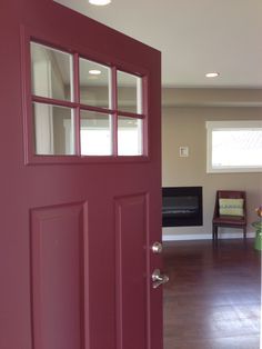 The front doors on this house are beautiful! Description from pinterest.com. I searched for this on bing.com/images Burgundy Doors On Houses, Maroon Front Door, Burgundy Front Door, Painted Front Door Ideas, Painted Exterior Doors, Best Front Door Colors, Burgundy Paint, Green Front Doors, Red Front Door