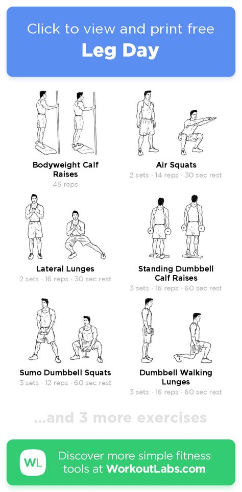 Free workout: Leg Day – 49-min legs exercise routine. Try it now or download as a printable PDF! Browse more training plans and create your own exercise programs with #WorkoutLabsFit · #LegsWorkout Workout Leg Day, Gym Leg Day, Leg Workout Plan, Legs Exercise, Saturday Workout, Leg Day Workout, Leg Workouts Gym, Workout Labs, Superhero Workout