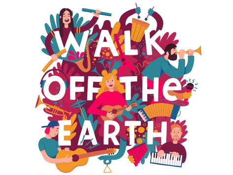 Walk Off The Earth Band, Earth Fanart, Walk Off The Earth, Earth Logo, Earth Poster, Band Wallpapers, Earth Design, Concept Illustration, Band Stuff