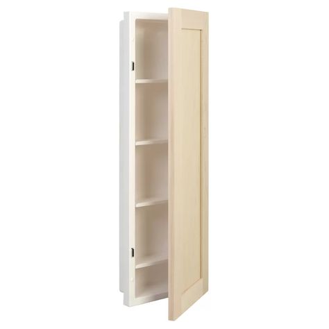 Alcott Hill Eben 12" W x 36" H Recessed Cabinet & Reviews | Wayfair Wood Medicine Cabinets, Recessed Cabinet, Narrow Cabinet, Recessed Medicine Cabinet, Wall Mounted Bathroom Cabinets, Bathroom Wall Cabinets, Wall Mounted Cabinet, Garden Route, Laundry Room Storage