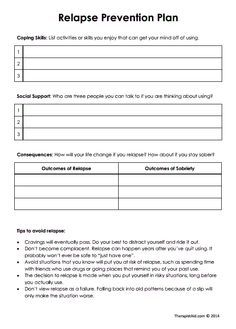 Therapist Aid Worksheets, Family Therapy Worksheets, Relapse Prevention Plan, Coaching Worksheets, Coping Skills Worksheets, Counseling Worksheets, Relapse Prevention, Therapy Worksheets, Coping Skills