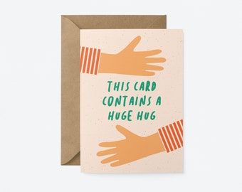 Hug Card, Card For Best Friend, Love Birthday Cards, 40th Birthday Cards, Modern Card, Sending Hugs, Mood And Tone, Love And Friendship, Friendship Cards