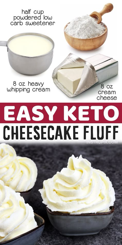 Keto Cheesecake Fluff, Easy Keto Cheesecake, Cheesecake Fluff, Galletas Keto, Easy Keto Desserts, Keto Whipped Cream, Keto Cookie Dough, Keto Chocolate Chip Cookies, Baking Soda Beauty Uses