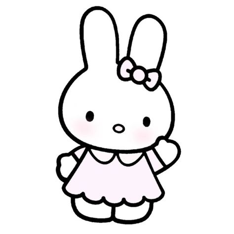 Bunny Hello Kitty, Cute Soft Wallpaper, Pink Doodles, Hello Kitty Bunny, Widget Cute, Coquette Icon, Animes Emo, Hello Kitty Colouring Pages, Dollette Coquette