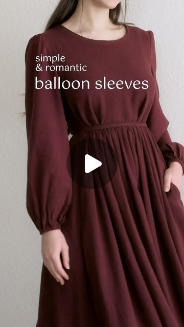 PDF Sewing Patterns on Instagram: "my not-so-new obsession: romantic balloon sleeves 🥰💐  Whether you call the balloon sleeves, bishop sleeves, or just puff sleeves - here’s how I sewed them on my new ‘Cindy’ dress :)" How To Sew Bishop Sleeves, Bishop Sleeve Pattern, Balloon Sleeves Pattern, Sleeves Design For Kurtis, Balloon Sleeves Blouse, Puff Sleeve Pattern, Cindy Dress, Balloon Sleeve Top, Sleeves Designs For Dresses