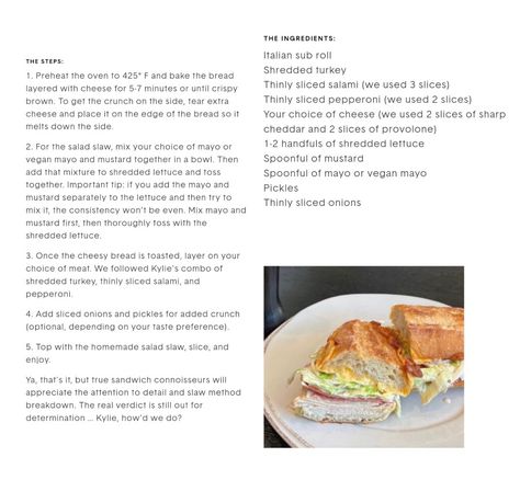 Kylie Jenner Sandwich, Kylie Jenner Cooking, Aesthetic Sandwich Recipe, Kylie Jenner Recipes, Shredded Lettuce Recipes, Lettuce Recipes, Fall Dinners, Sandwhich Recipes, Gym Aesthetic